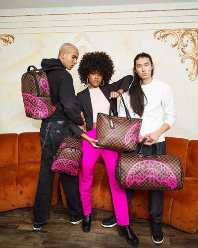 Brown / Pink Sprayground The Artists Touch Tote Bags | 28916-ILBN