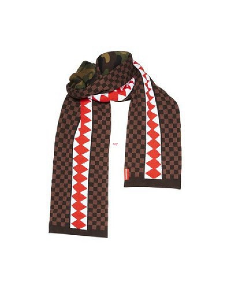 Brown / Red Sprayground Jungle Paris Scarf | 26409-OAKD