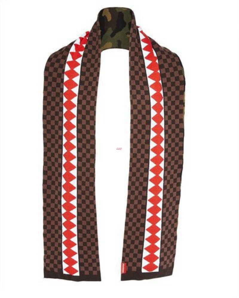 Brown / Red Sprayground Jungle Paris Scarf | 26409-OAKD