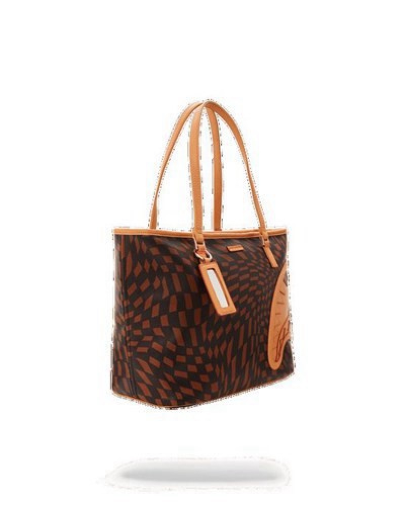 Brown / Red Sprayground Trippy Henny Handbag | 05628-ROEL