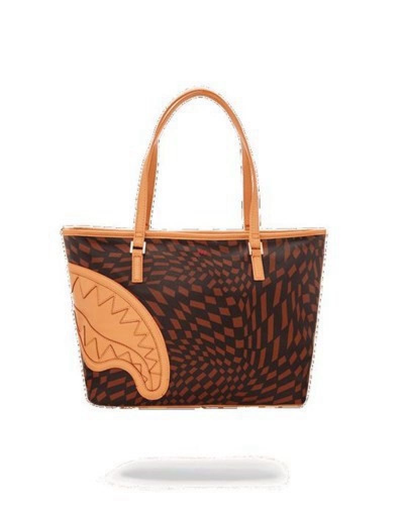 Brown / Red Sprayground Trippy Henny Handbag | 05628-ROEL