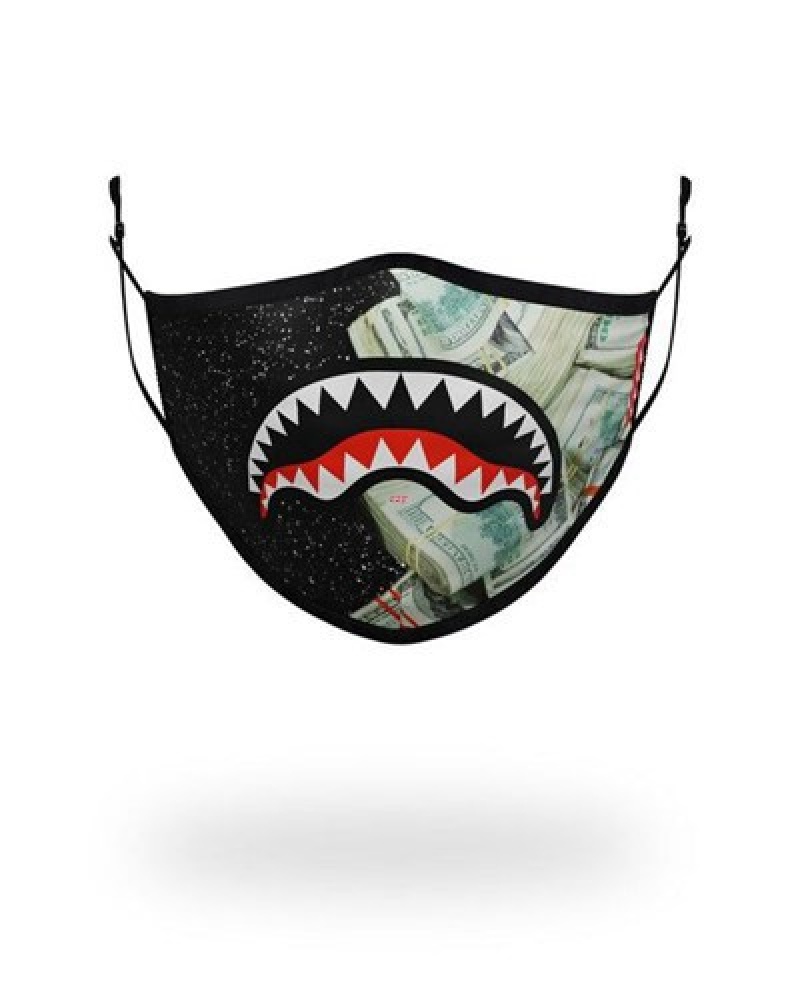 Camo Sprayground Adult Party Shark Form Fitting Face Masks | 27481-OWCU