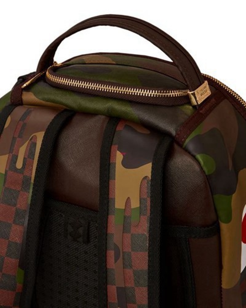 Camo Sprayground Camo Drip Sharks In Paris (Dlxv) Backpacks | 53716-KQYS