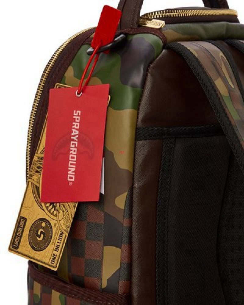 Camo Sprayground Camo Drip Sharks In Paris (Dlxv) Backpacks | 53716-KQYS