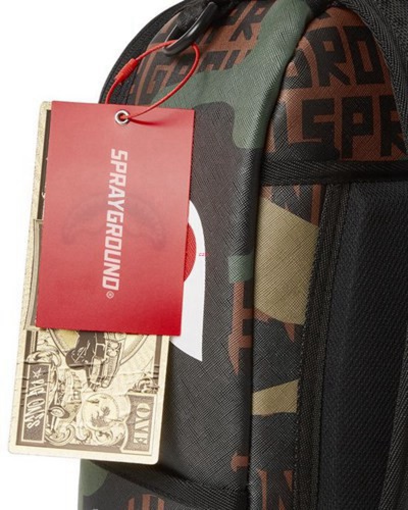 Camo Sprayground Camo Infiniti (Dlxv) Backpacks | 89604-ROVC