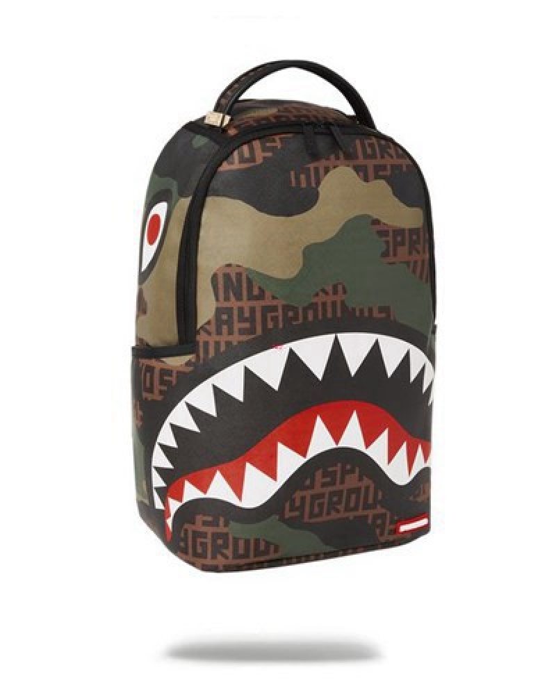 Camo Sprayground Camo Infiniti (Dlxv) Backpacks | 89604-ROVC