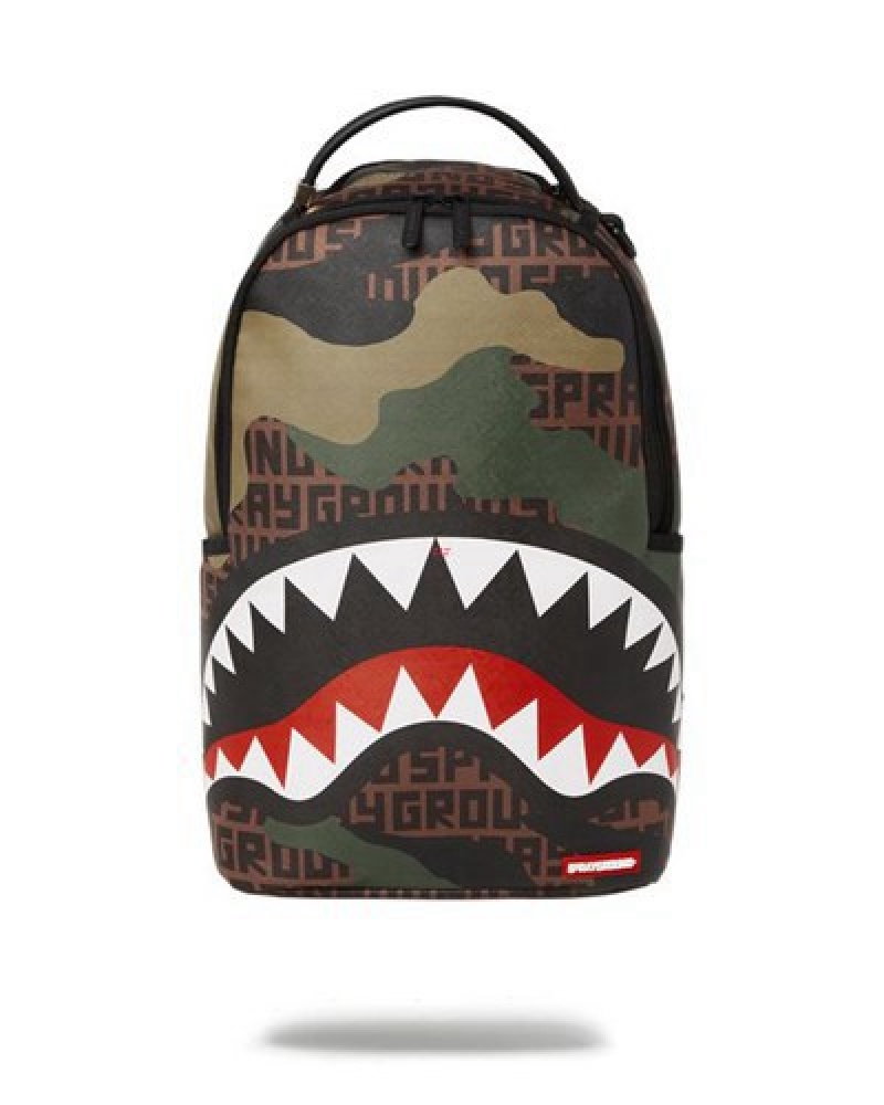 Camo Sprayground Camo Infiniti (Dlxv) Backpacks | 89604-ROVC