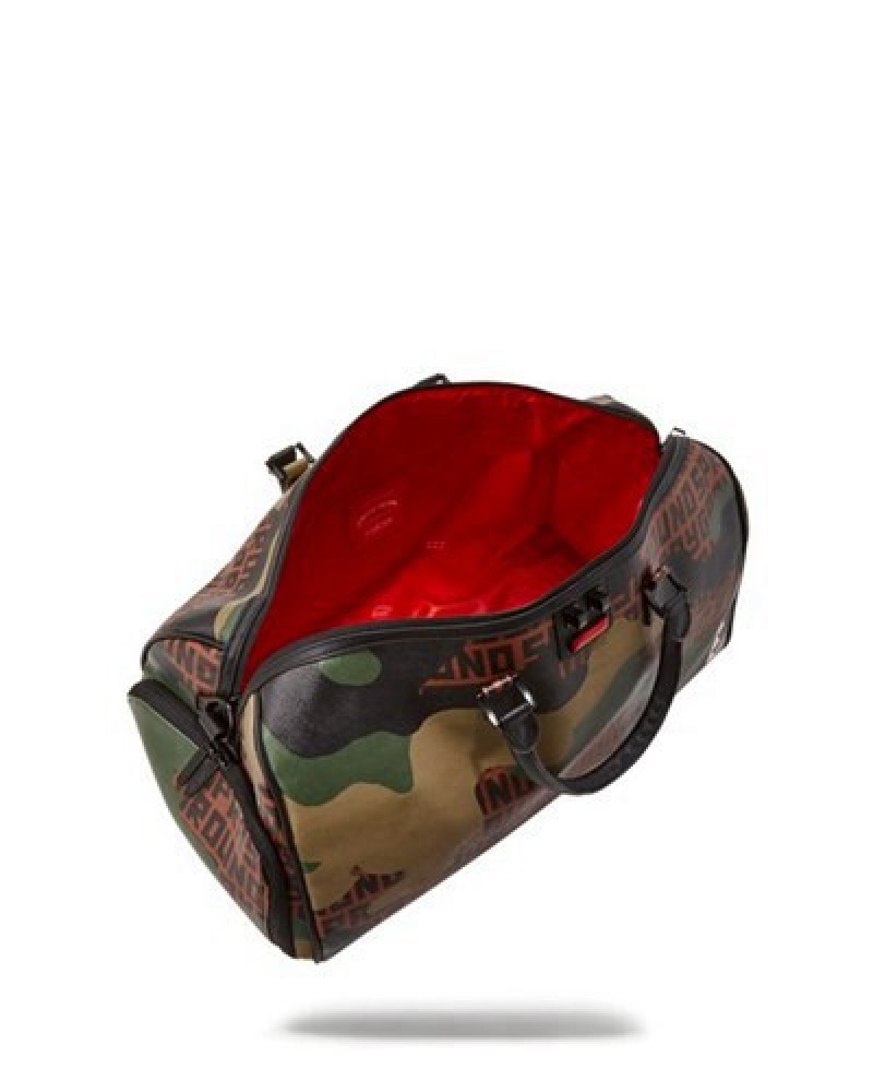 Camo Sprayground Camo Infiniti Duffle Bags | 20768-EKWA