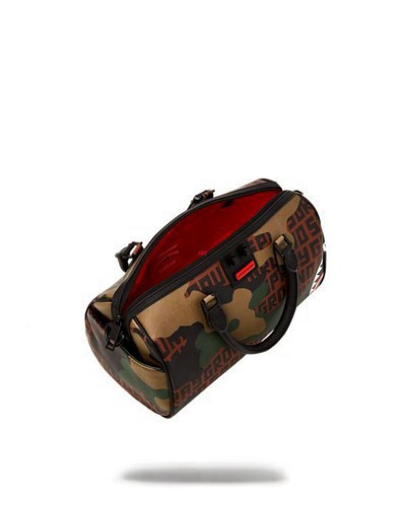 Camo Sprayground Camo Infiniti Mini Duffle Bags | 34597-KPSU