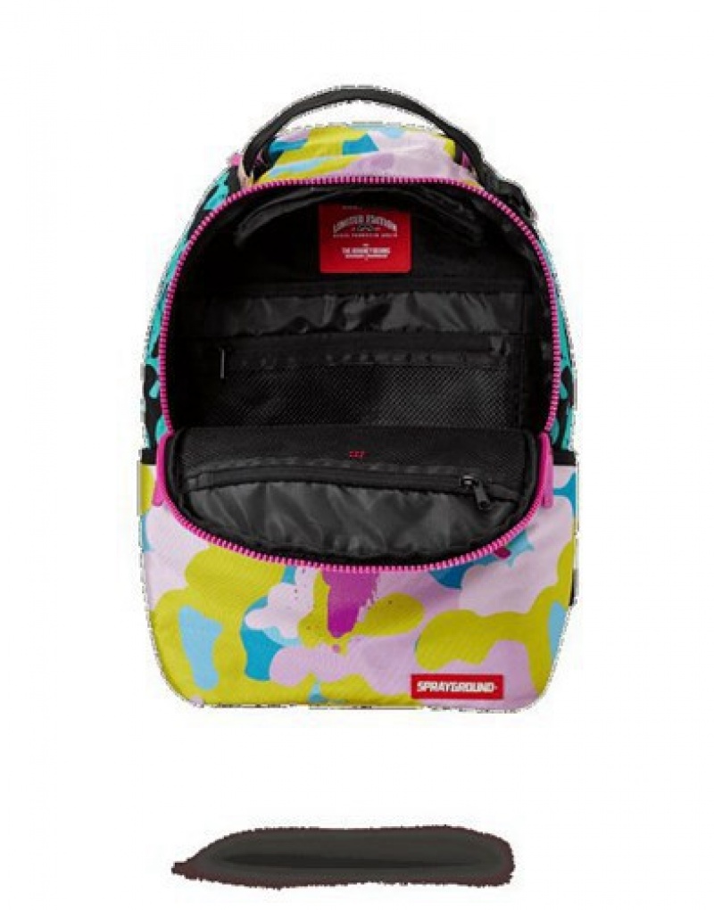 Camo Sprayground Camo L D Backpacks | 86204-QKSD