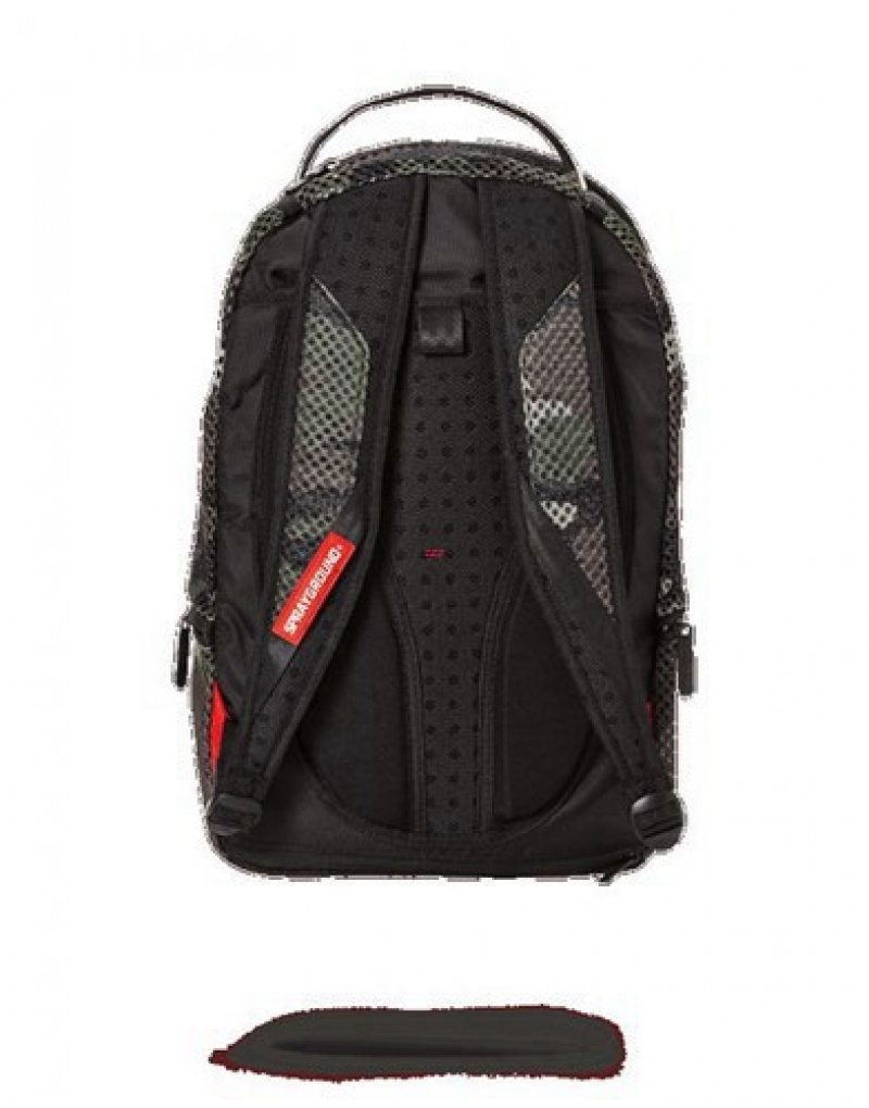 Camo Sprayground Camo Mesh Shark Backpacks | 18624-TABF