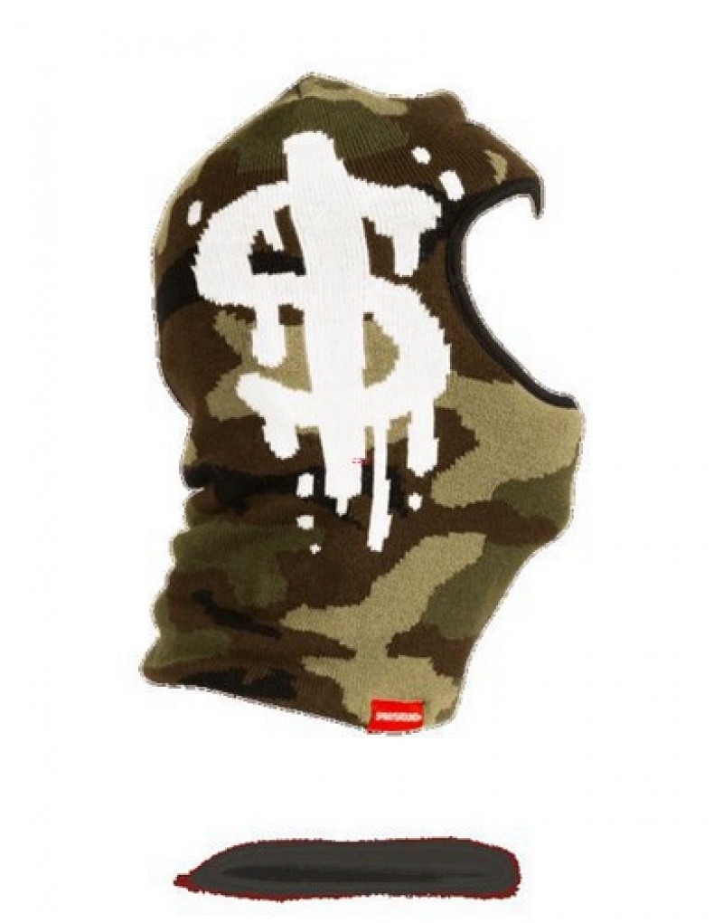 Camo Sprayground Camo Money Drip Ski Masks | 16023-FTCW