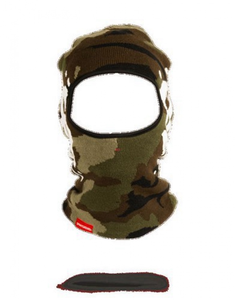 Camo Sprayground Camo Money Drip Ski Masks | 16023-FTCW