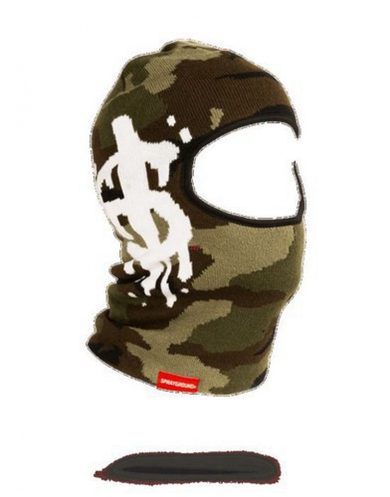 Camo Sprayground Camo Money Drip Ski Masks | 16023-FTCW