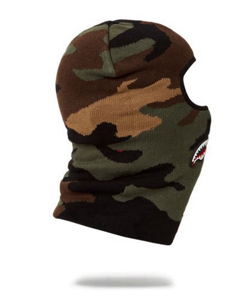 Camo Sprayground Camo Shark Ski Masks | 38572-UQXM