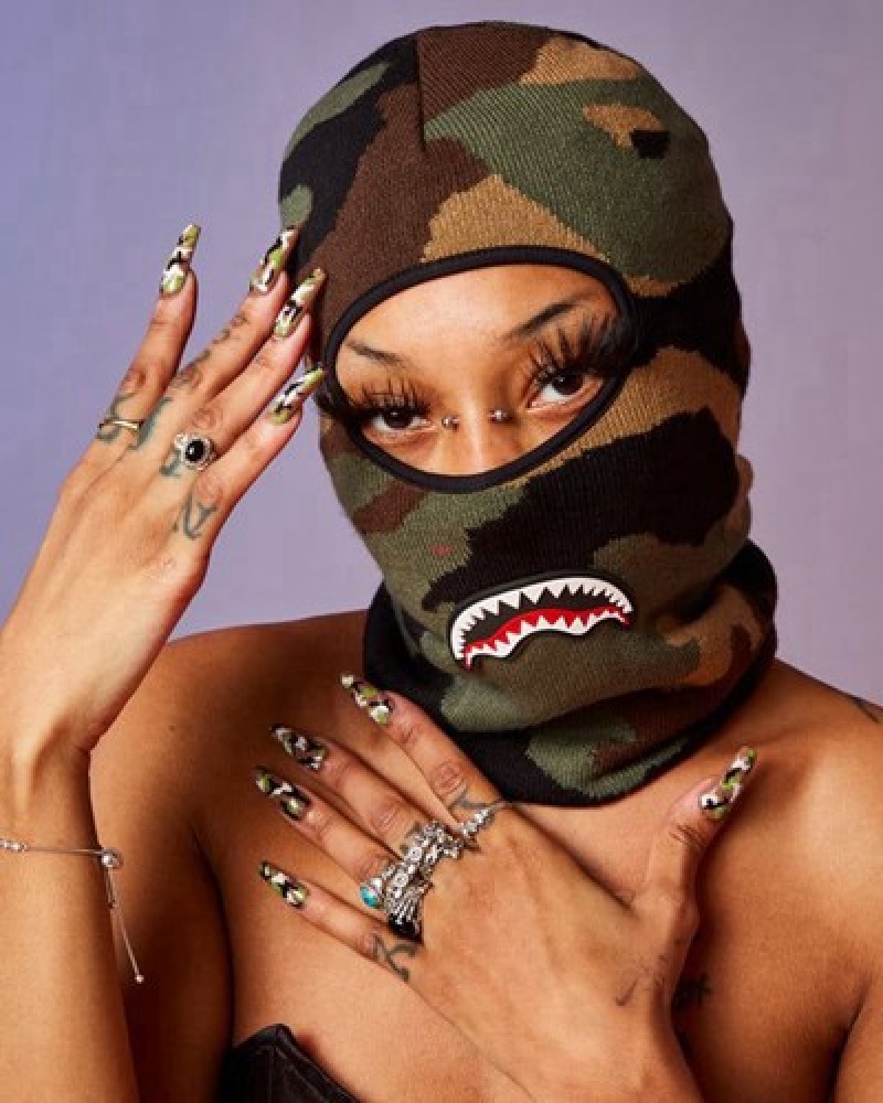 Camo Sprayground Camo Shark Ski Masks | 38572-UQXM