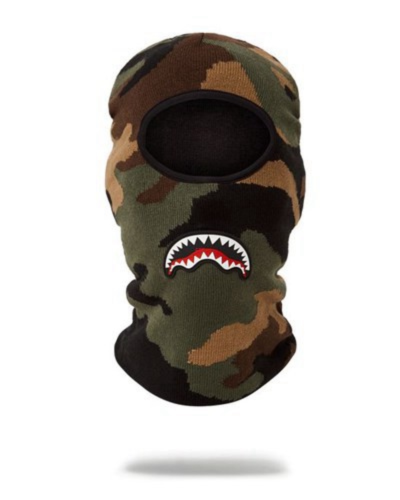 Camo Sprayground Camo Shark Ski Masks | 38572-UQXM