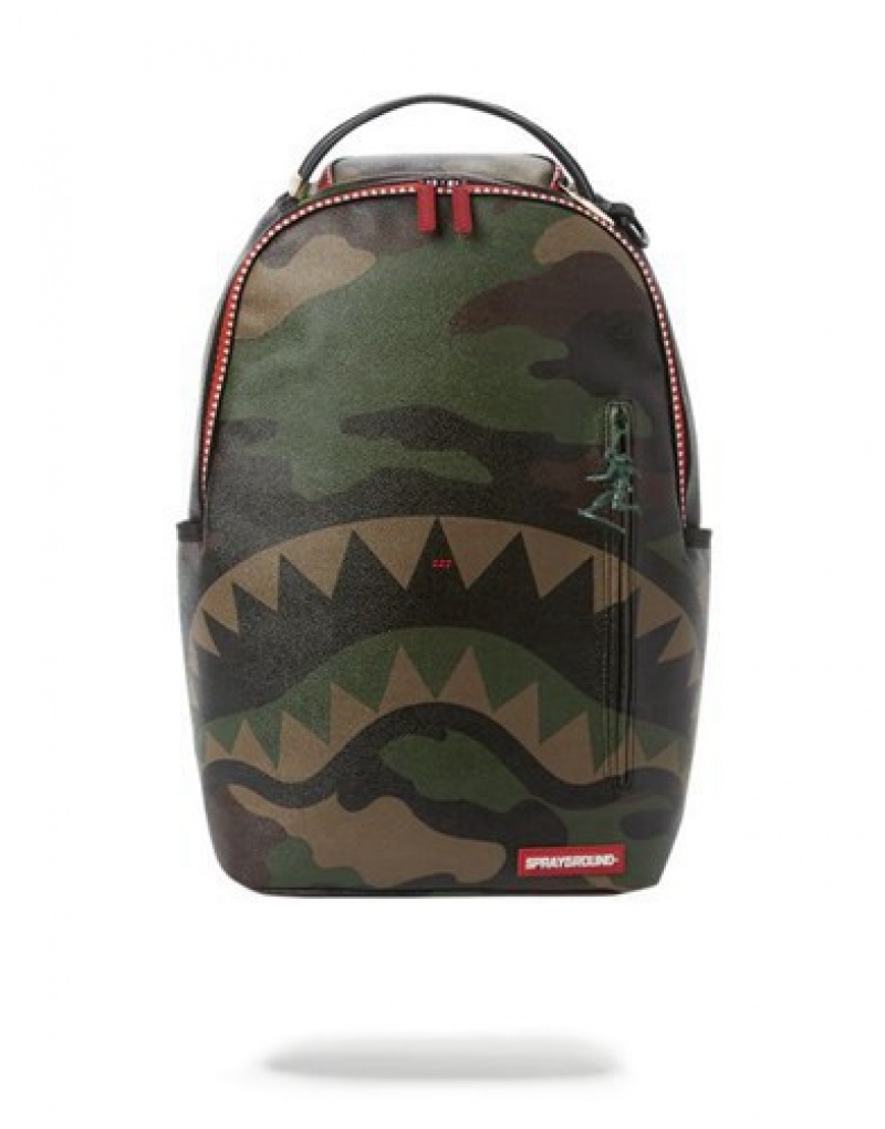 Camo Sprayground Commando Backpacks | 07352-INZK