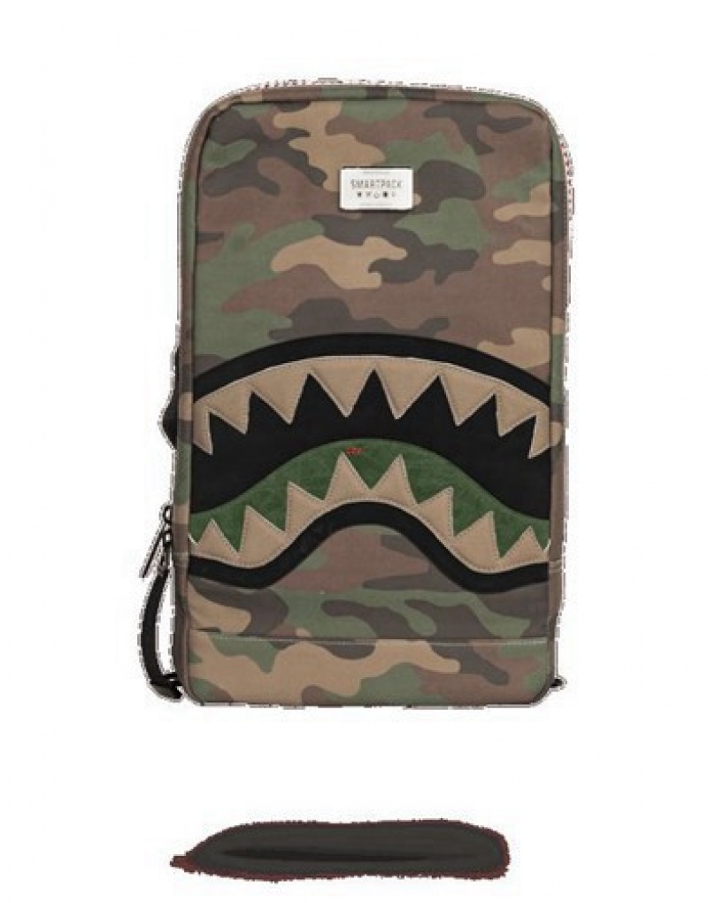 Camo Sprayground Cut & Sew Shark Smartpack (Camo) Backpacks | 15792-RFSK