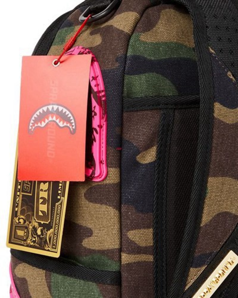 Camo Sprayground Drop Zone Backpacks | 16530-TKQS