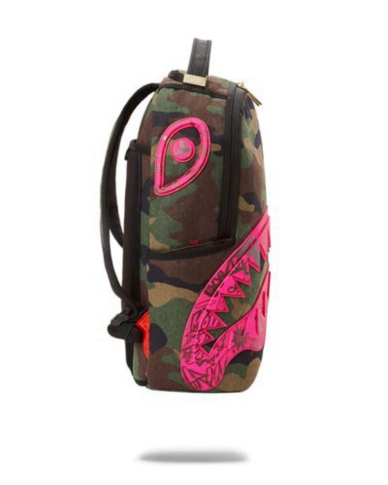 Camo Sprayground Drop Zone Backpacks | 16530-TKQS