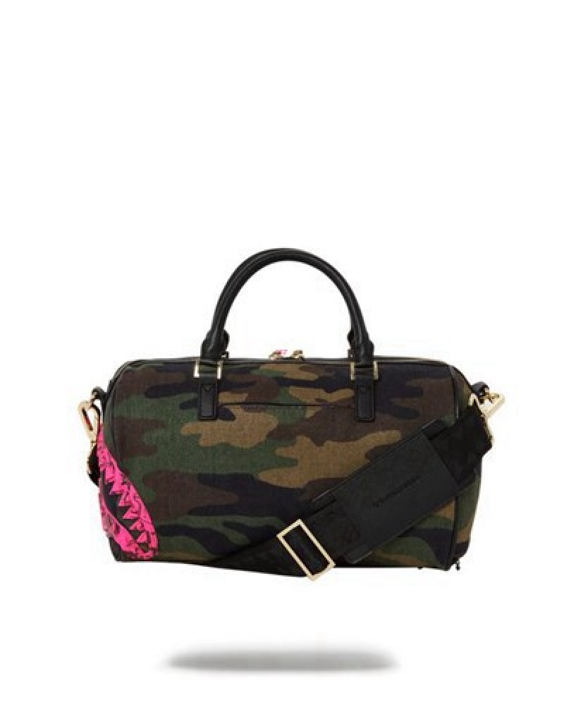 Camo Sprayground Drop Zone Mini Duffle Bags | 89407-TUOM