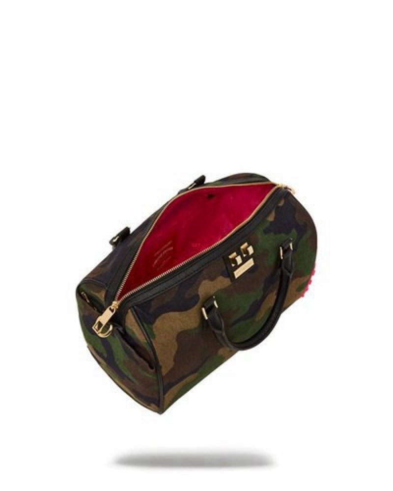 Camo Sprayground Drop Zone Mini Duffle Bags | 89407-TUOM