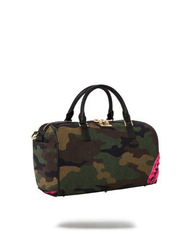 Camo Sprayground Drop Zone Mini Duffle Bags | 89407-TUOM