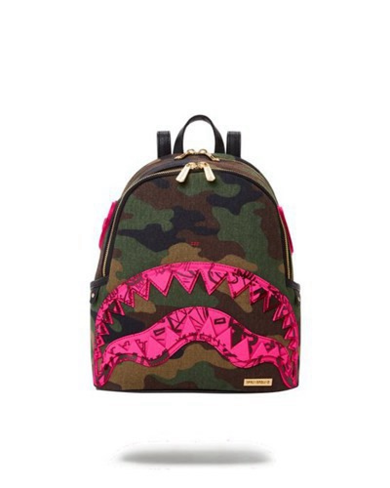 Camo Sprayground Drop Zone Savage Backpacks | 24890-CPXG