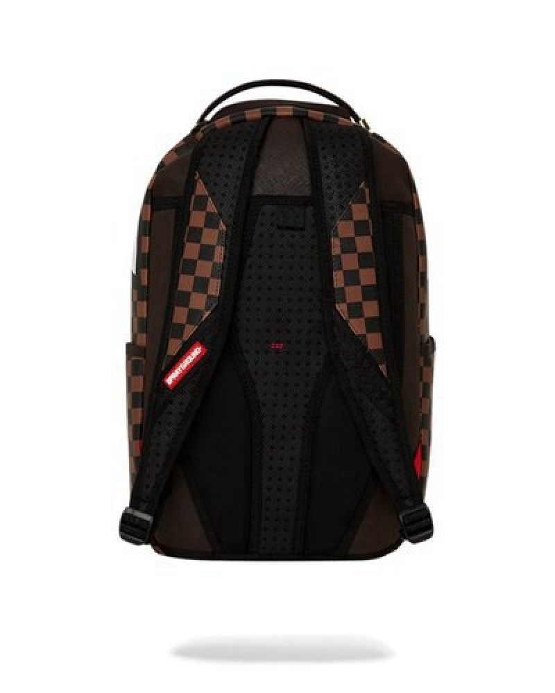 Camo Sprayground Exterior Gold Zip Pocket Sharks In Paris (Dlxv) Backpacks | 42861-QRAF