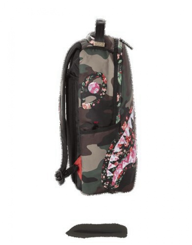 Camo Sprayground Grandma Shark (One Of One) Backpacks | 10465-OJVX