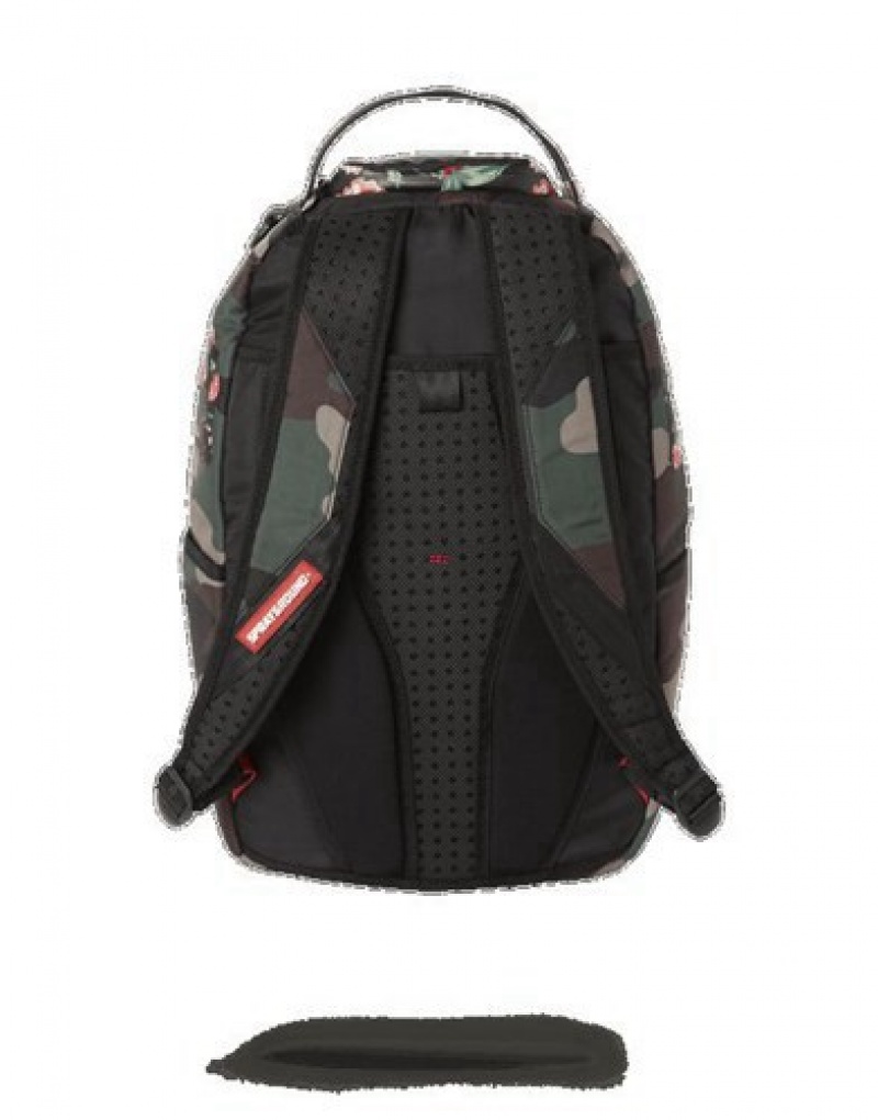 Camo Sprayground Grandma Shark (One Of One) Backpacks | 10465-OJVX