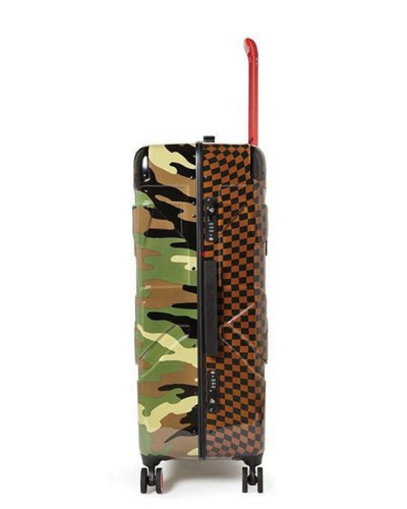 Camo Sprayground Jungle Paris 29.5 Full-size Sharkitecture Luggage Set | 21859-HGVZ