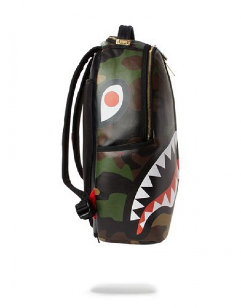 Camo Sprayground Jungle Paris Backpacks | 80946-JYTF