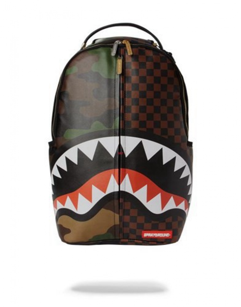 Camo Sprayground Jungle Paris Backpacks | 80946-JYTF