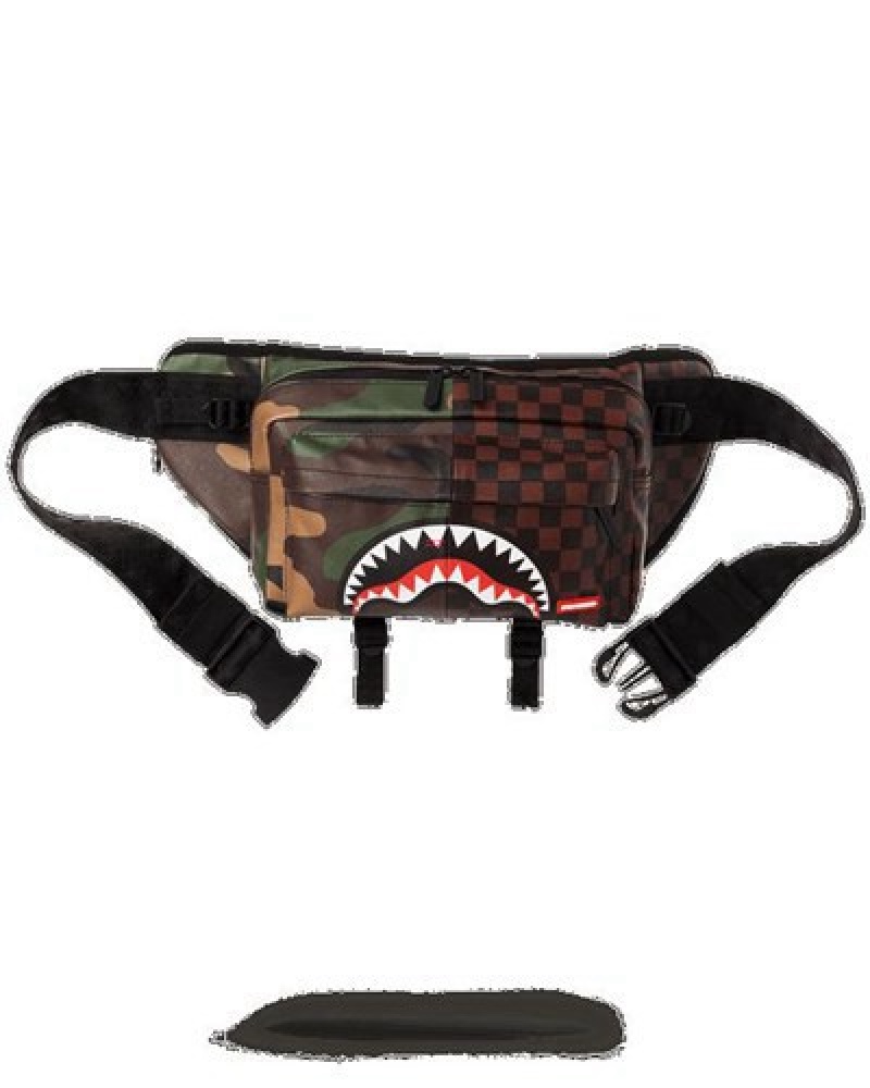 Camo Sprayground Jungle Paris Cargo Crossbody Bags | 34150-EHZR