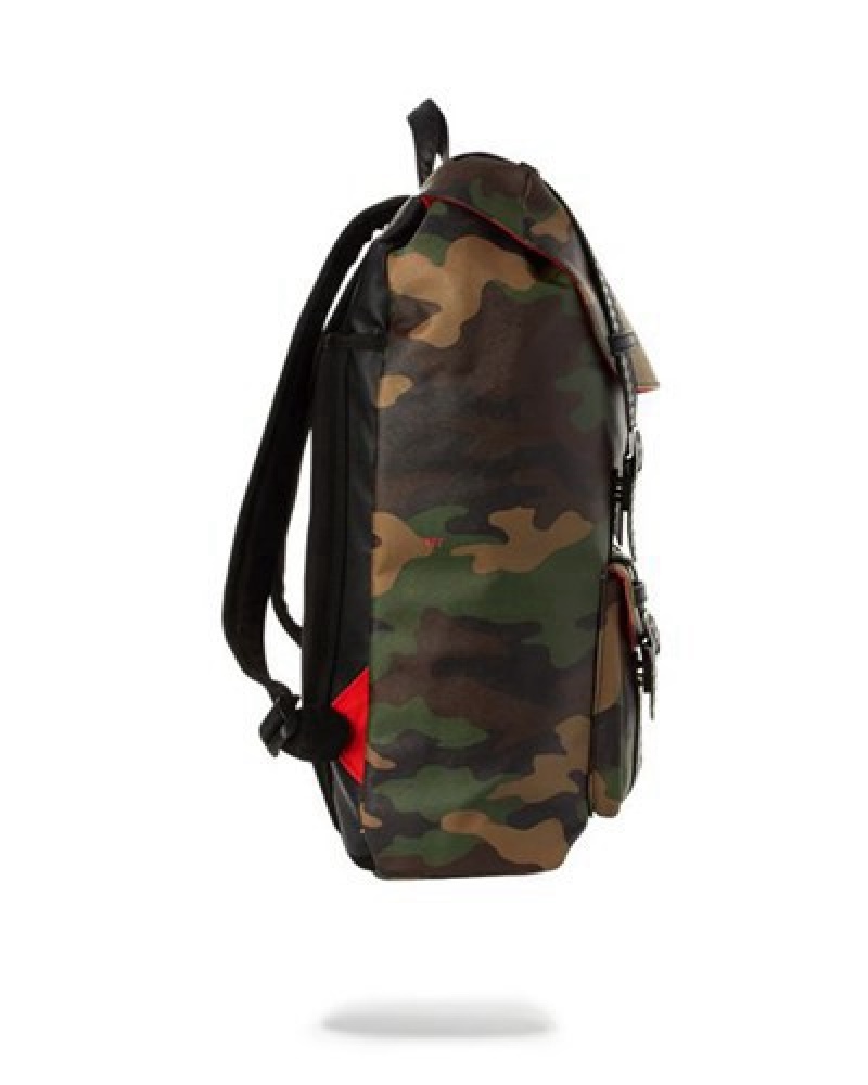 Camo Sprayground Jungle Paris Hills Backpacks | 71942-GVBY