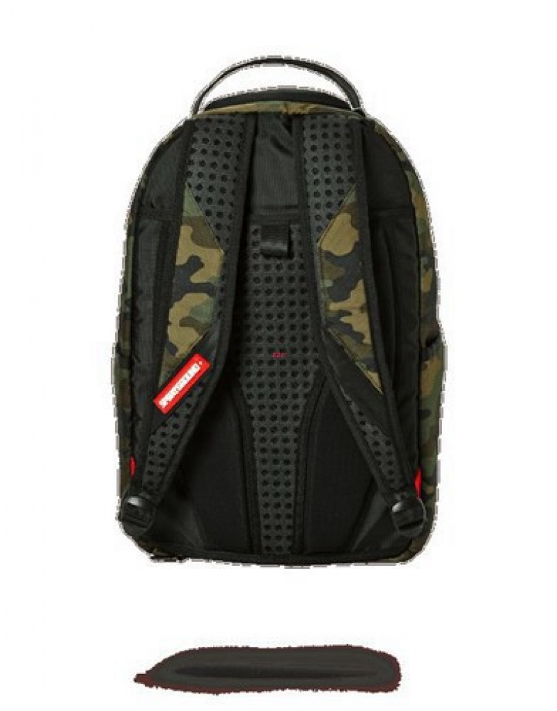 Camo Sprayground Jurassic World Shark Backpacks | 34921-WUBV