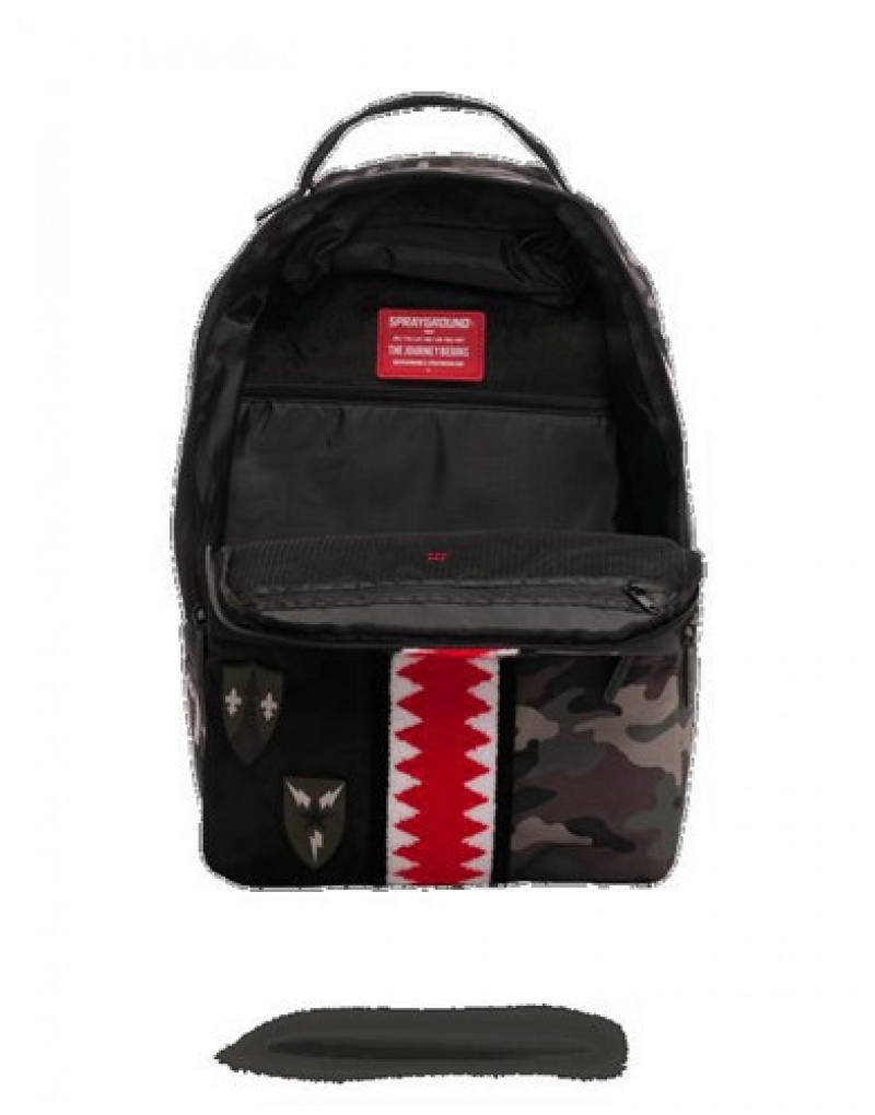 Camo Sprayground Split Camo Patches Backpacks | 54906-JRYH