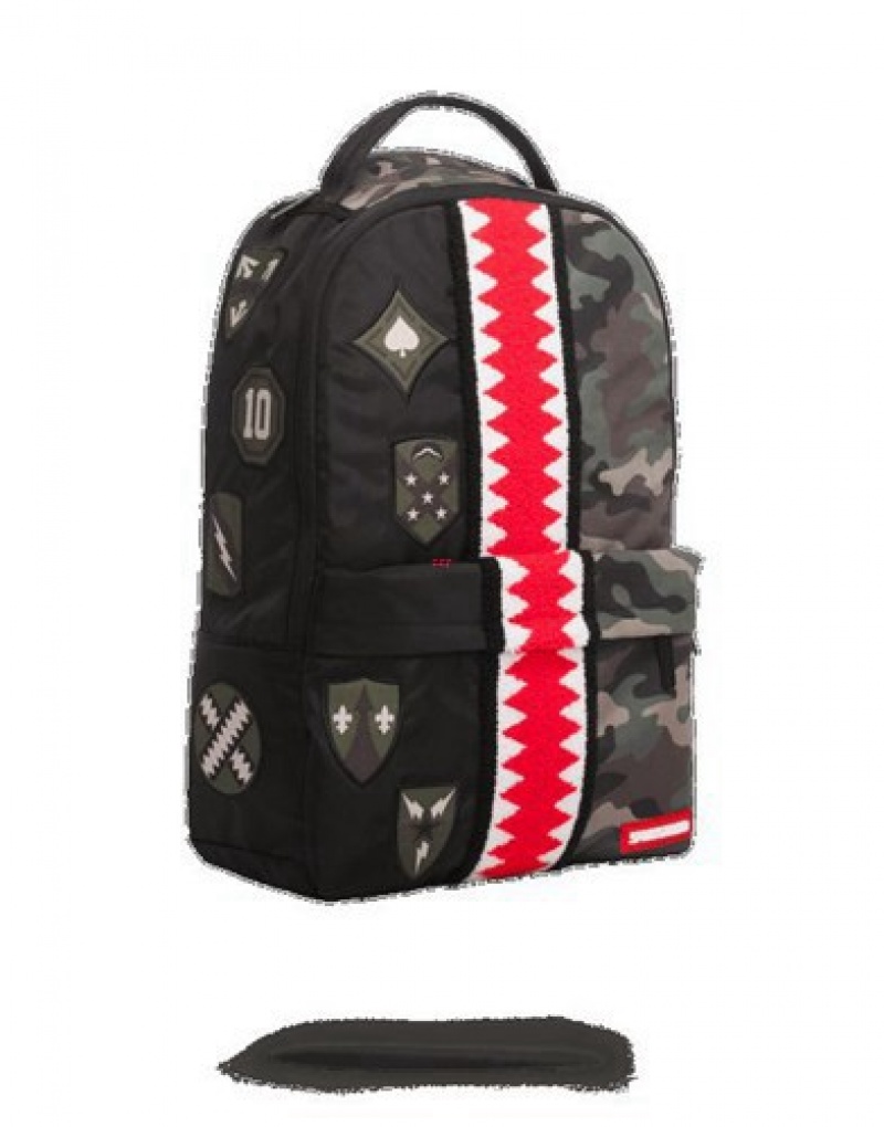 Camo Sprayground Split Camo Patches Backpacks | 54906-JRYH