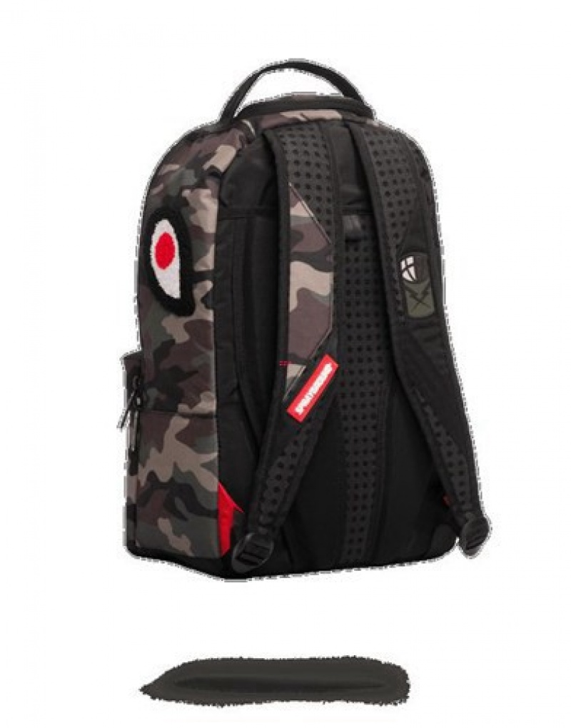 Camo Sprayground Split Camo Patches Backpacks | 54906-JRYH