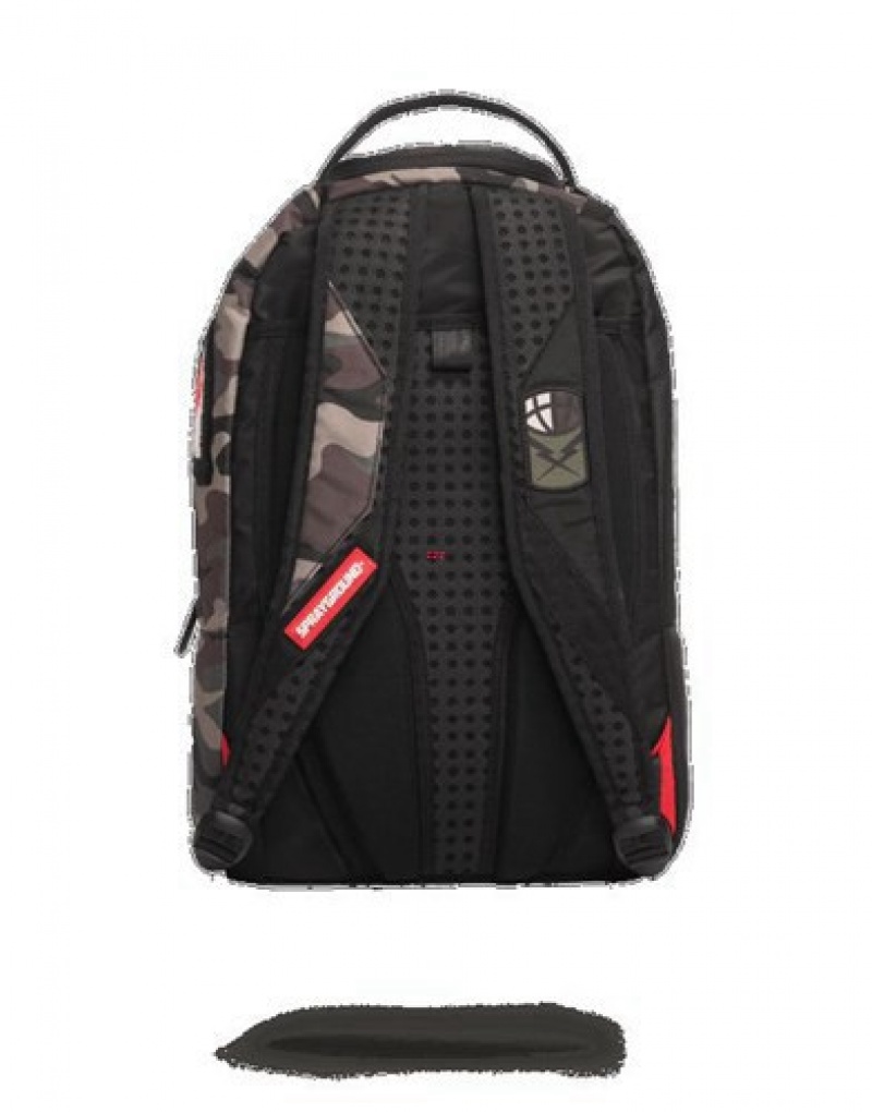 Camo Sprayground Split Camo Patches Backpacks | 54906-JRYH