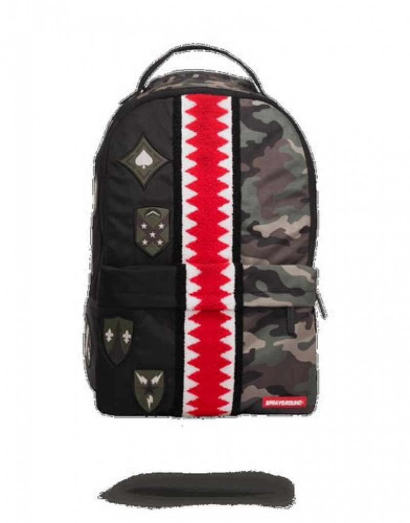 Camo Sprayground Split Camo Patches Backpacks | 54906-JRYH