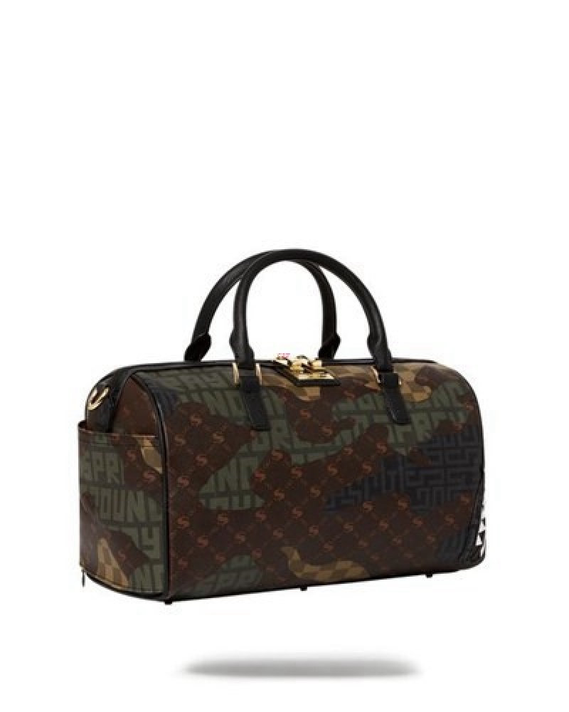 Camo Sprayground Stealth Mode Mini Duffle Bags | 37982-NYOG