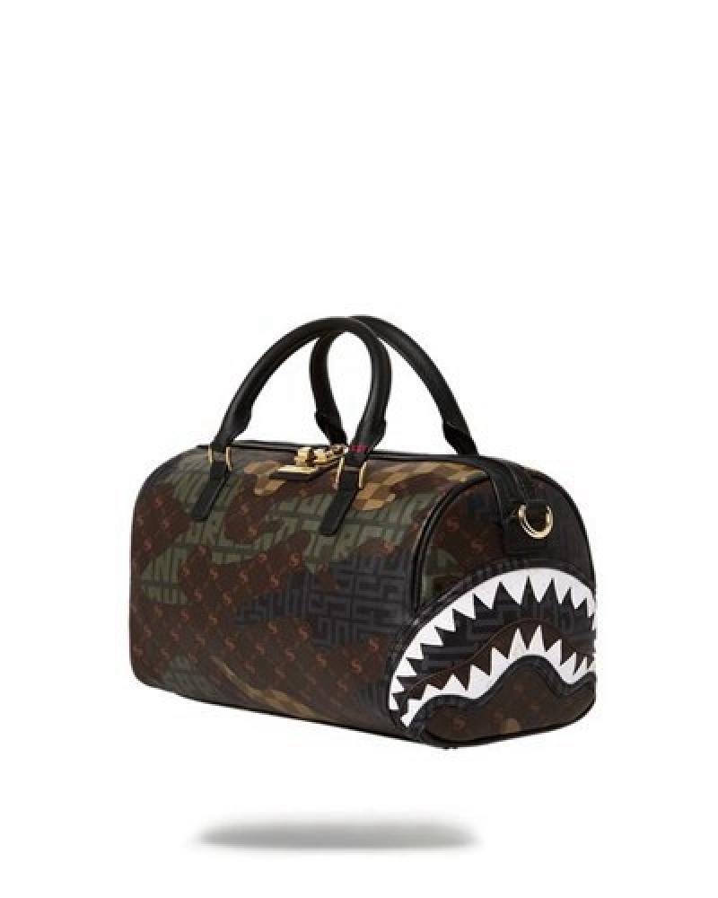 Camo Sprayground Stealth Mode Mini Duffle Bags | 37982-NYOG