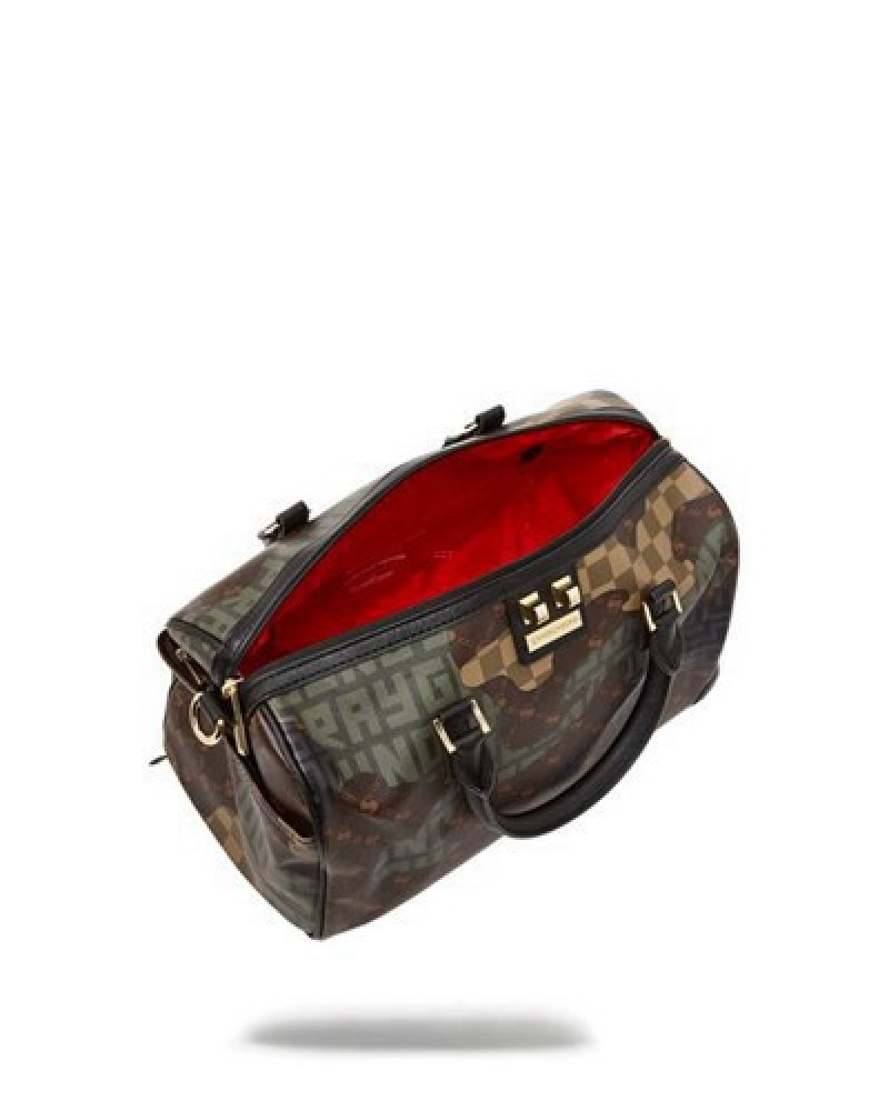 Camo Sprayground Stealth Mode Mini Duffle Bags | 37982-NYOG