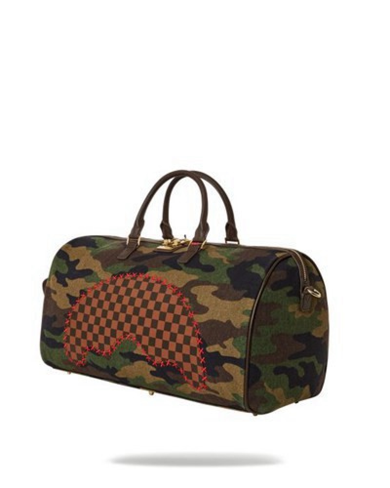 Camo Sprayground The Paradoxx Shark Duffle Bags | 61945-MXGY