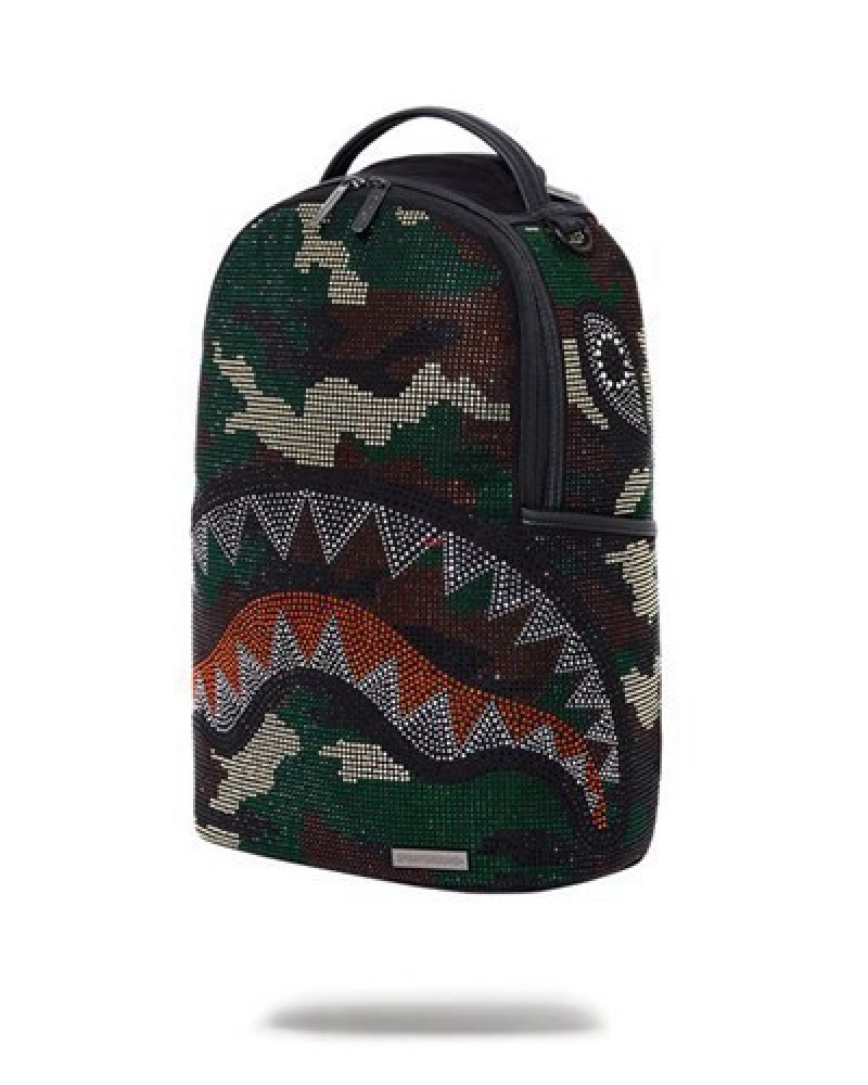 Camo Sprayground Trinity (Dlxv) Backpacks | 35864-GHAD