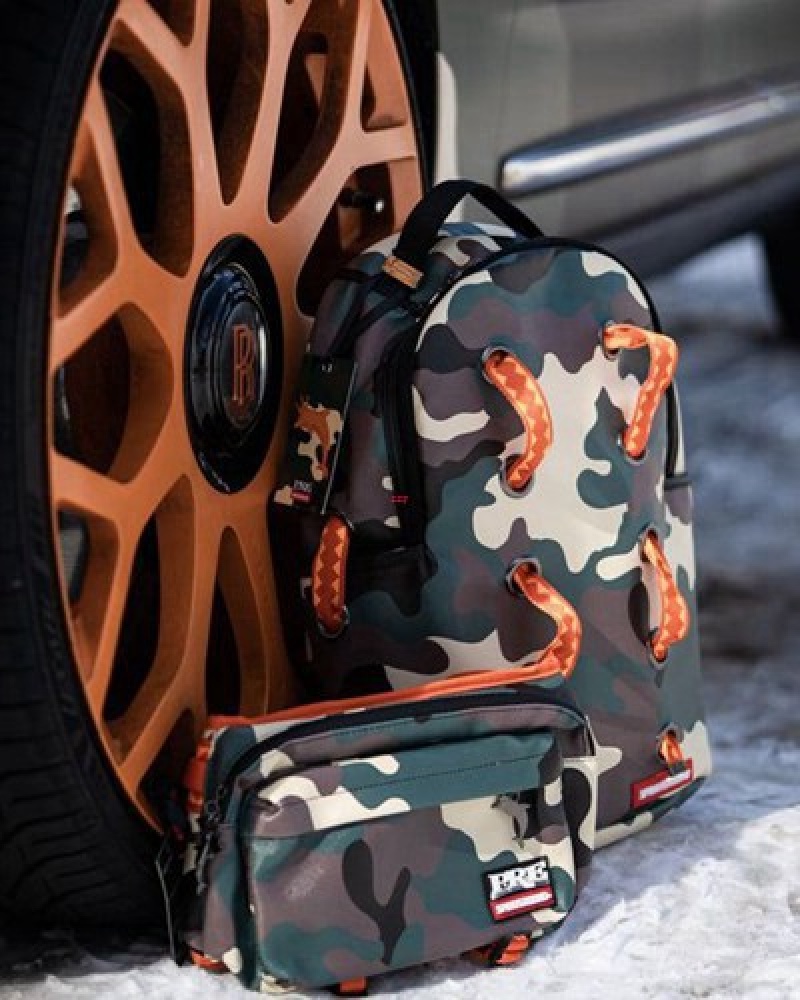 Camo Sprayground Young Dolph Backpacks | 60523-QOHG