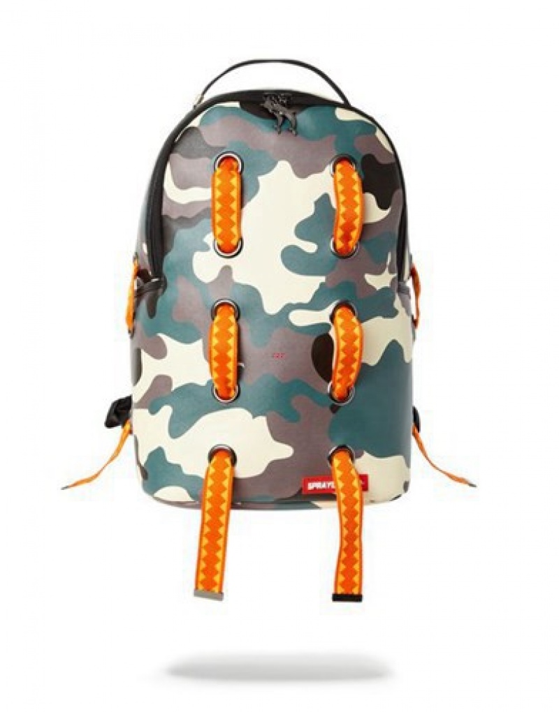 Camo Sprayground Young Dolph Backpacks | 60523-QOHG